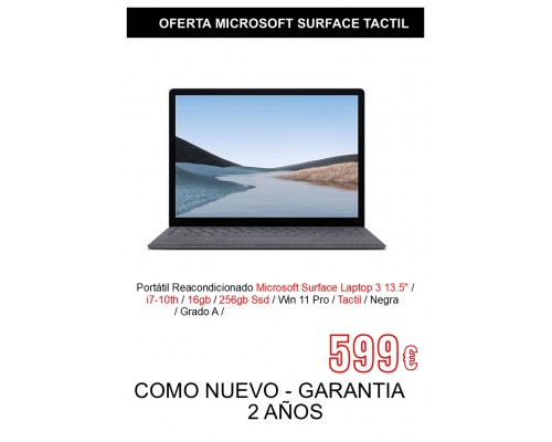 PORTATIL MICROSFOT SURFACE LAPTOP 3 - 13.5" - I7 10ª