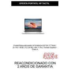 PORTATIL HP ELITEBOOK 830 G8 13" TACTIL - I5 11ª-351 PORTATIL HP ELITEBOOK 830 G8 13" TACTIL - I5 11ª
